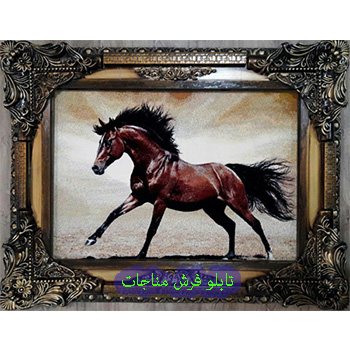 تابلو فرش طرح اسب و حیوان کد 113